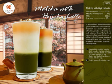 Matcha with Hojicha Latte - matcha latte, hojicha latte, bubble tea supplier, bubble tea ingredients supplier